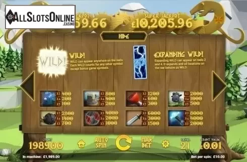 Paytable 2. The Vikings (Magnet) from Magnet Gaming