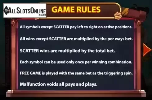 Game Rules screen