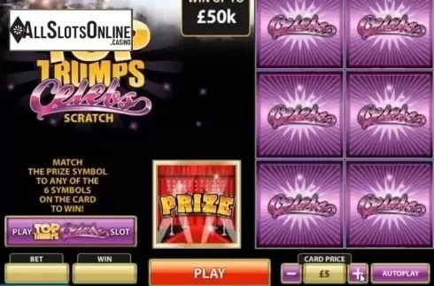 Game Screen 1. Top Trumps Celebs Scratch from Playtech