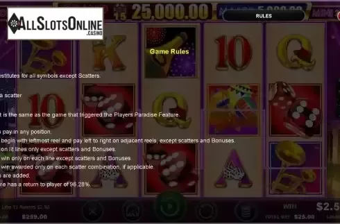Rules screen