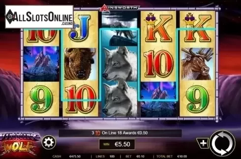 Win Screen 2. Winning Wolf from Ainsworth