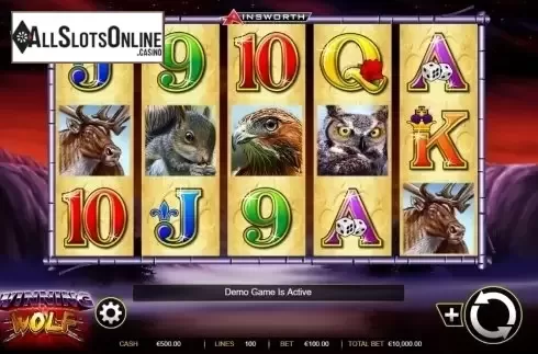 Game Workflow screen. Winning Wolf from Ainsworth