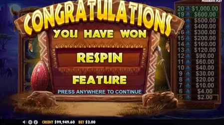 Gems of Serengeti slot screenshot 2