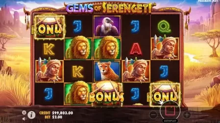 Gems of Serengeti slot screenshot 4
