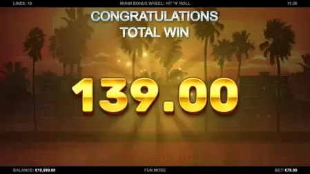 Miami Bonus Wheel Hit 'n' Roll slot screenshot 6