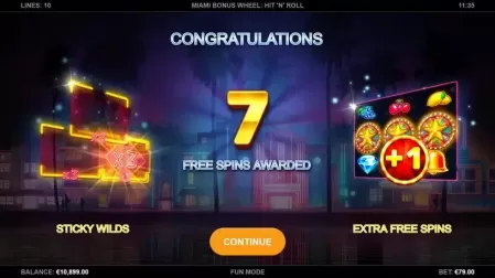 Miami Bonus Wheel Hit 'n' Roll slot screenshot 3