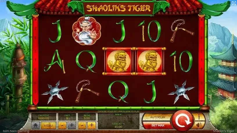 Shaolins Tiger slot screenshot 1