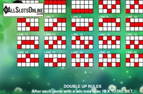Paytable 3. 20 Roosters from Casino Technology