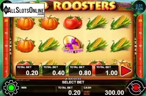 Reel screen. 20 Roosters from Casino Technology