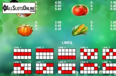 Paytable 2. 20 Roosters from Casino Technology