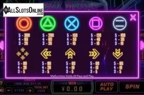Paytable. All Wilds from CQ9Gaming