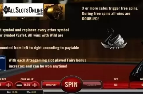 Paytable 2. Black Swan from AlteaGaming