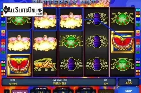 Screen 2. Butterfly Hot 20 from Zeus Play