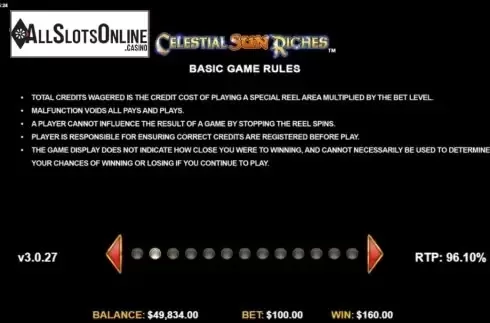 Game Rules 2. Celestial Sun Riches from Konami
