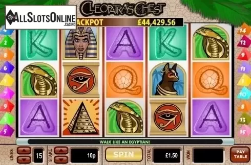 Game Workflow screen . Cleopatras Chest from Playtech