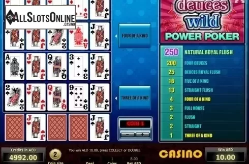 Game Screen 1. Deuces Wild Poker 4 Hand from Tom Horn Gaming