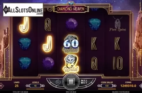 Win Screen. Diamond Heaven from Leap Gaming