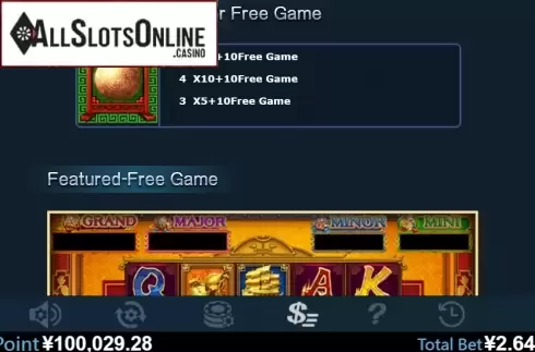 Paytable 4. Fountain Of Wealth from Virtual Tech