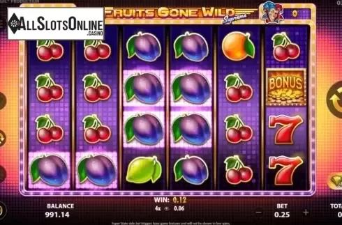 Win Screen. Fruits Gone Wild Supreme from StakeLogic