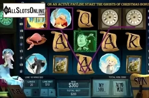 Win screen. Ghosts Of Christmas from Playtech