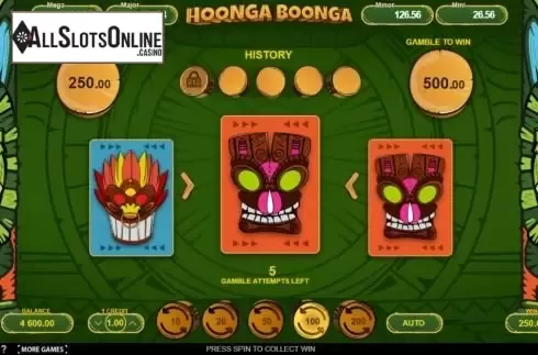 Risk/Gamble game screen