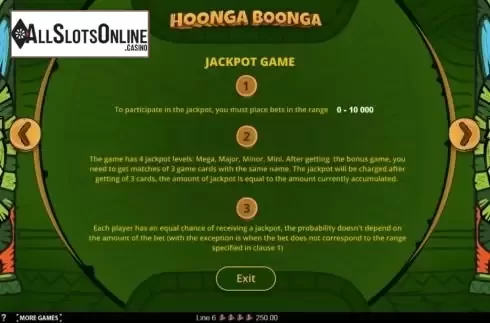 Jackpot screen