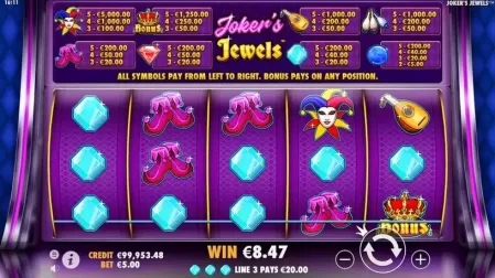 Joker's Jewels slot screenshot 2