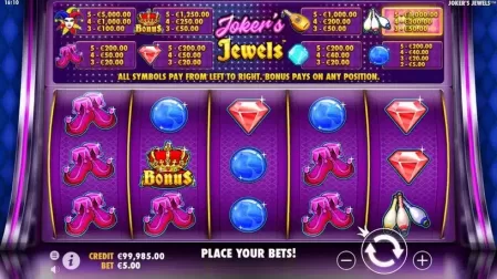 Joker's Jewels slot screenshot 1