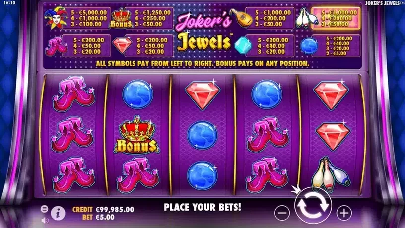 Joker's Jewels slot screenshot 1