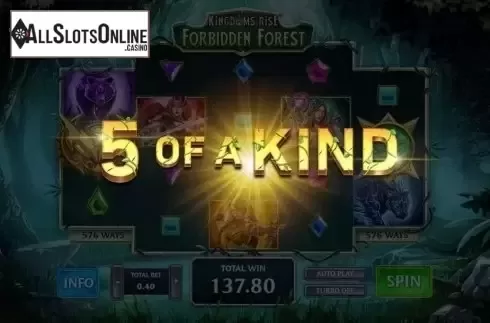 Reel Screen. Kingdoms Rise: Forbidden Forest from Playtech Origins