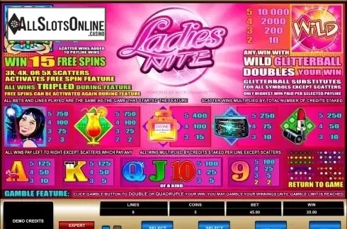 Screen2. Ladies Nite from Microgaming