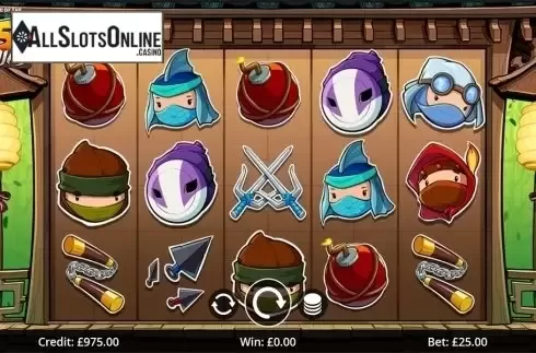 Reels screen. Legend of the 5 Ninjas from Eyecon