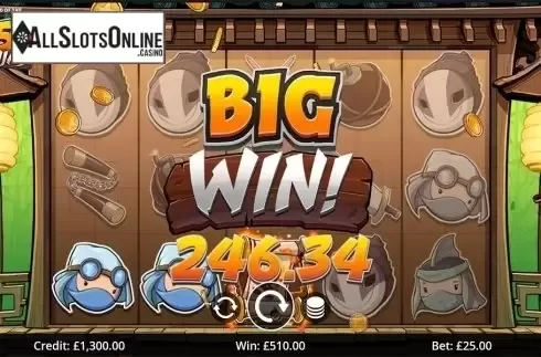 Big win screen. Legend of the 5 Ninjas from Eyecon