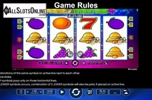 Game Rules. Magic Fruits 4 from Wazdan