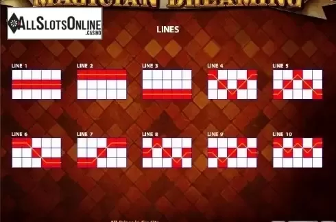 Paytable 2. Magician Dreaming from Casino Technology