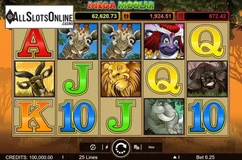 Reel Screen. Mega Moolah from Microgaming