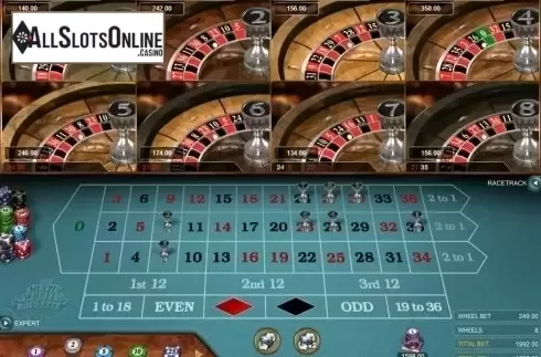 Game Screen. Multi Wheel Roulette Gold from Microgaming