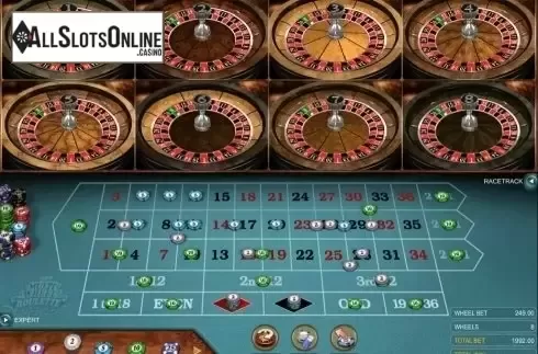 Game Screen. Multi Wheel Roulette Gold from Microgaming