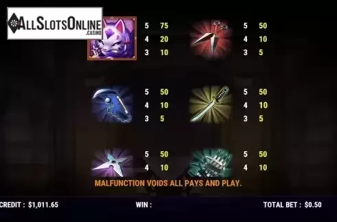Paytable screen 2