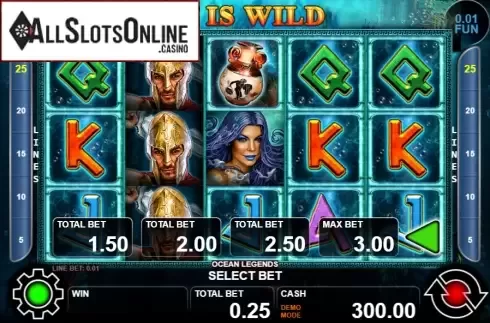Reel screen. Ocean Legends from Casino Technology