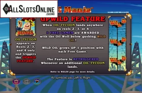 Paytable 1. Oil Mania from NextGen