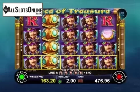 Reel Screen. Piece of Treasure from Casino Technology