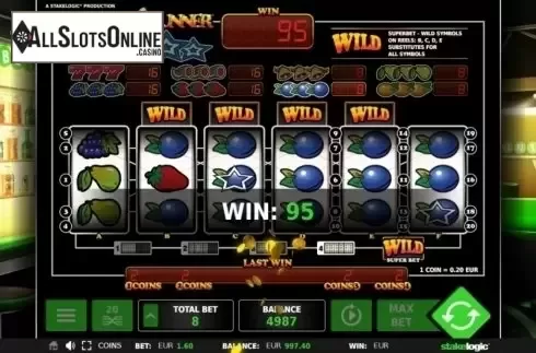 Win screen. Random4Runner from Greentube