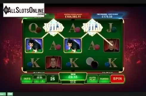 Wild Win screen. Ronnie O'Sullivan: Sporting Legends from Playtech