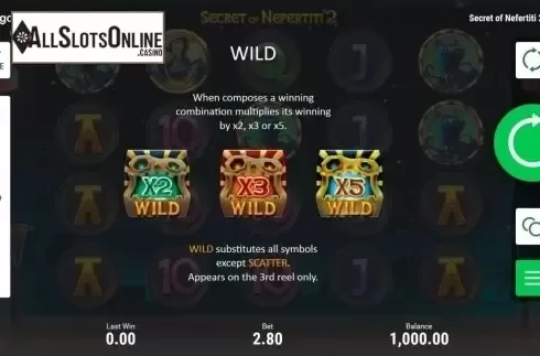 Paytable. Secret Of Nefertiti 2 from Booongo