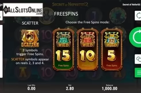Paytable 2. Secret Of Nefertiti 2 from Booongo