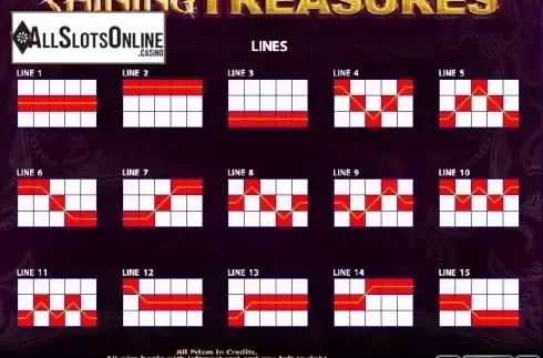 Paytable 2. Shining Treasures from Casino Technology