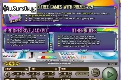 Paytable 2. Space Fortune from Habanero