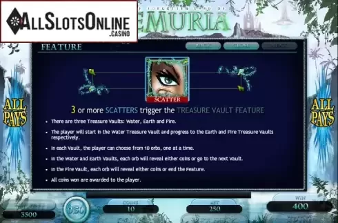Paytable 3. The Forgotten Land of Lemuria from Microgaming