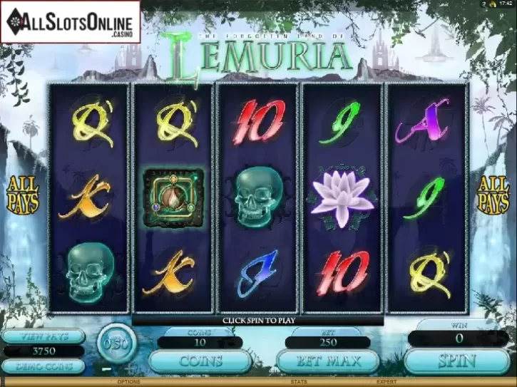 Screen 1. The Forgotten Land of Lemuria from Microgaming